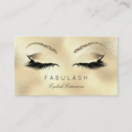 Tarjeta De Visita Makeup Eyebrows Lazas Purpurina Beauty Gold VIP