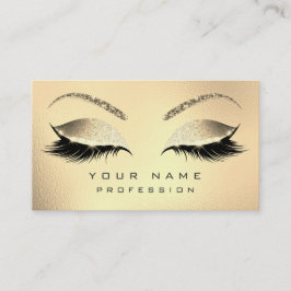 Tarjeta De Visita Makeup Eyebrows Lazas Purpurina Diamond Gold Glam1