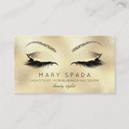 Tarjeta De Visita Makeup Eyebrows Lazas Purpurina Diamond Gold Perso