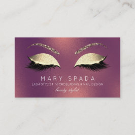 Tarjeta De Visita Makeup Eyebrows Lazas Purpurina Frozen Gold Copper