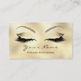 Tarjeta De Visita Makeup Eyebrows Lazas Purpurina Glam Gold