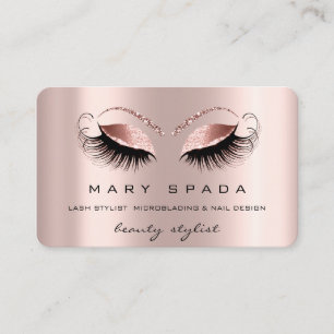 Tarjeta De Visita Makeup Eyebrows Lazas Rosa Browns Beauty