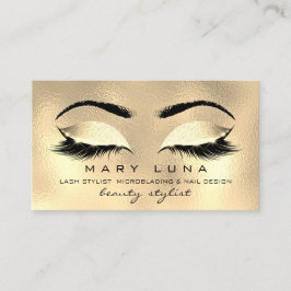 Tarjeta De Visita Makeup Eyebrows Lazas SPA WELLNESS Gold Glass