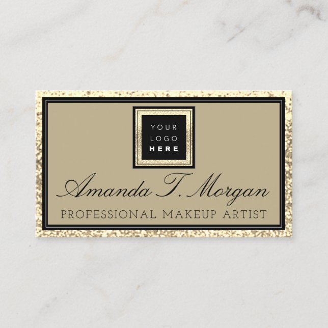 Tarjeta De Visita Makeup Eyelash Event Planner Logo Gold Royal (Anverso)