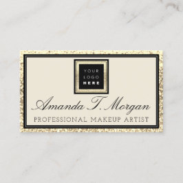 Tarjeta De Visita Makeup Eyelash Event Planner Logo Marco dorado