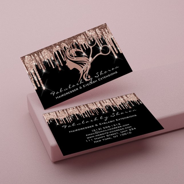 Tarjeta De Visita Makeup Eyelash Peluquería Tijeras Rosa Cabello de  (Subido por el creador)