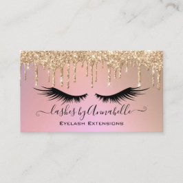 Tarjeta De Visita Makeup EyeLashes Sparkle Purpurina de oro Drin Bus