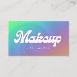 Tarjeta De Visita Makeup Groovy Retro Rainbow Swirl