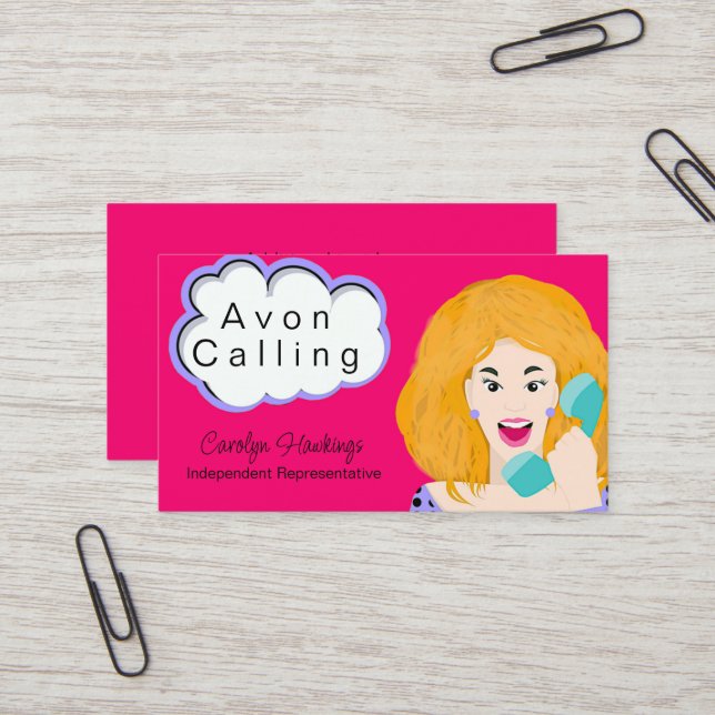 Tarjeta De Visita Makeup Independent Rep Avon Business Card (Anverso/Reverso In Situ)