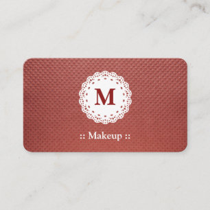 Tarjeta De Visita Makeup Lace Monograma Maroon
