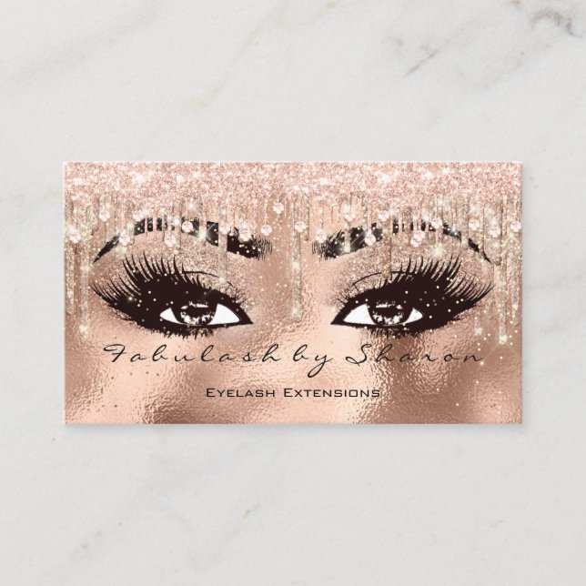 Tarjeta De Visita Makeup Lazas de ceja de ojos Purpurina Drip Crista (Anverso)