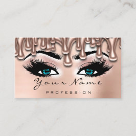 Tarjeta De Visita Makeup Nails Lash Maquillaje Rosa gotea Rubor Azul