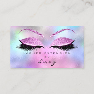 Tarjeta De Visita Makeup Nombre de ceja de ojos Lash Holográfico Ros