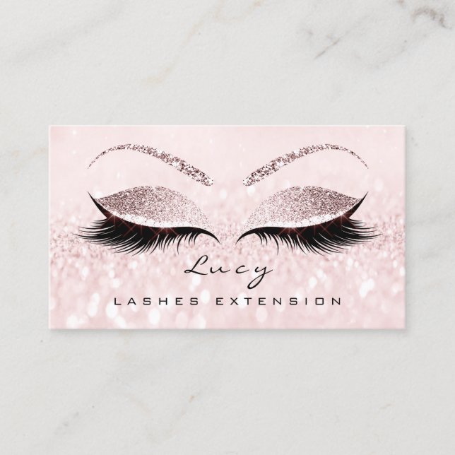 Tarjeta De Visita Makeup Nombre de ceja de ojos Lash Purpurina Princ (Anverso)