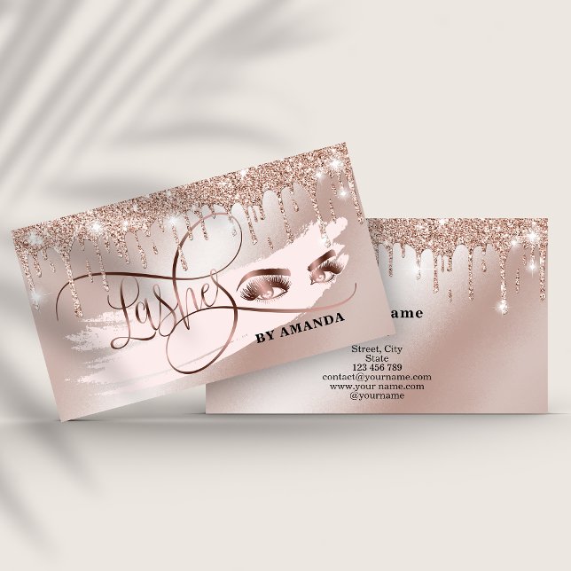 Tarjeta De Visita Makeup Ojos De Ojos Lámpara Taladros De Oro Rosa (Subido por el creador)