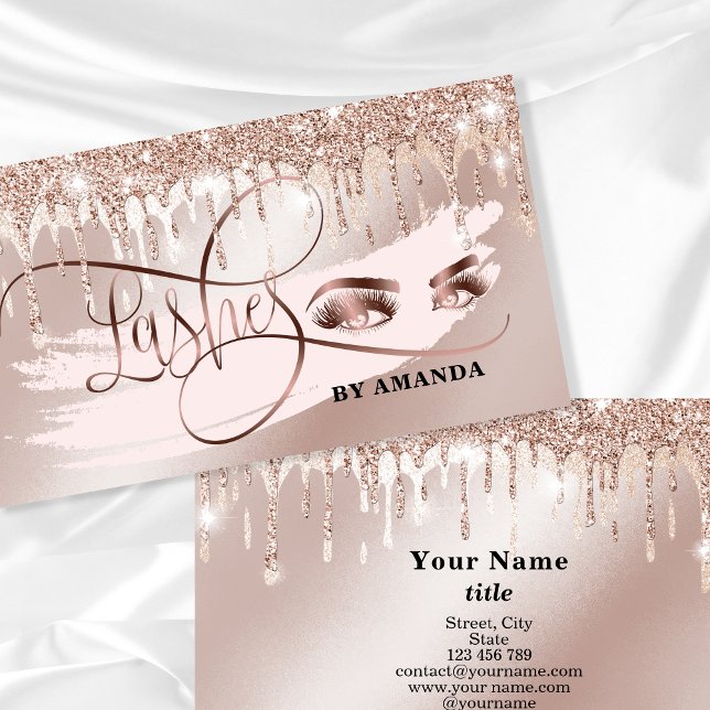 Tarjeta De Visita Makeup Ojos De Ojos Lámpara Taladros De Oro Rosa (Subido por el creador)