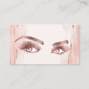 Tarjeta De Visita Makeup Ojos De Ojos Lazas Rosa Oro Mármol Buscador