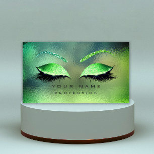 Tarjeta De Visita Makeup Ojos Lazas Purpurina Glass Tropical Eyebrow