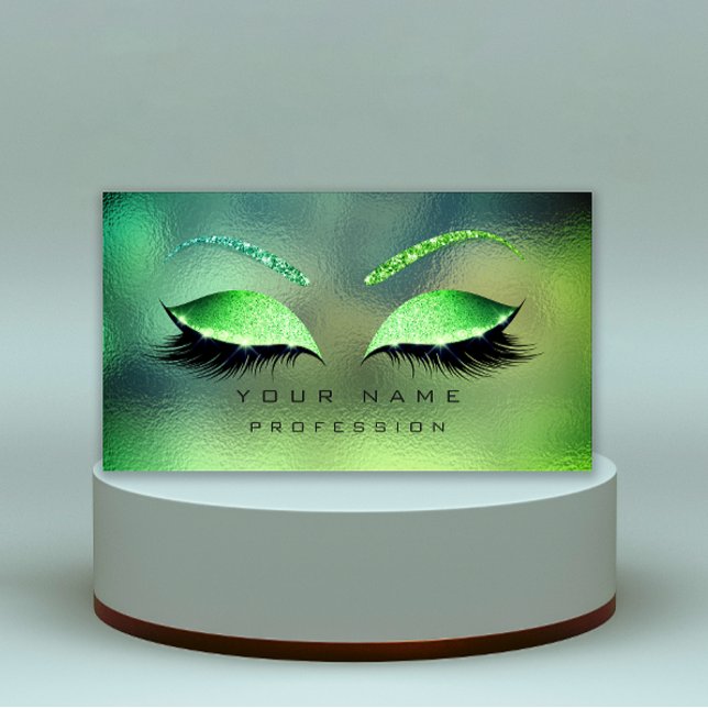 Tarjeta De Visita Makeup Ojos Lazas Purpurina Glass Tropical Eyebrow (Makeup Eyes Lashes Glitter Tropical Glass Eyebrow Business Card)