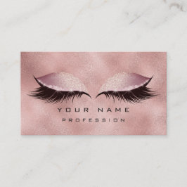 Tarjeta De Visita Makeup Ojos Lazas Purpurina Rosa Gold Rubor Glam