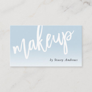 Tarjeta De Visita MAKEUP OMBRE FADE lindo cepillo con letras azul pá