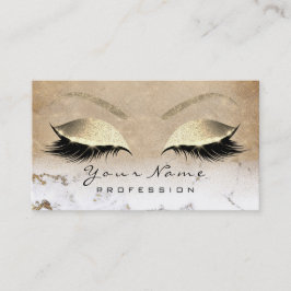 Tarjeta De Visita Makeup Oyebrow Ombre Lashes Purpurina Mármol de or