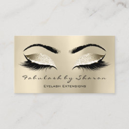 Tarjeta De Visita Makeup Purpurina Champaigne de extensión de pesta