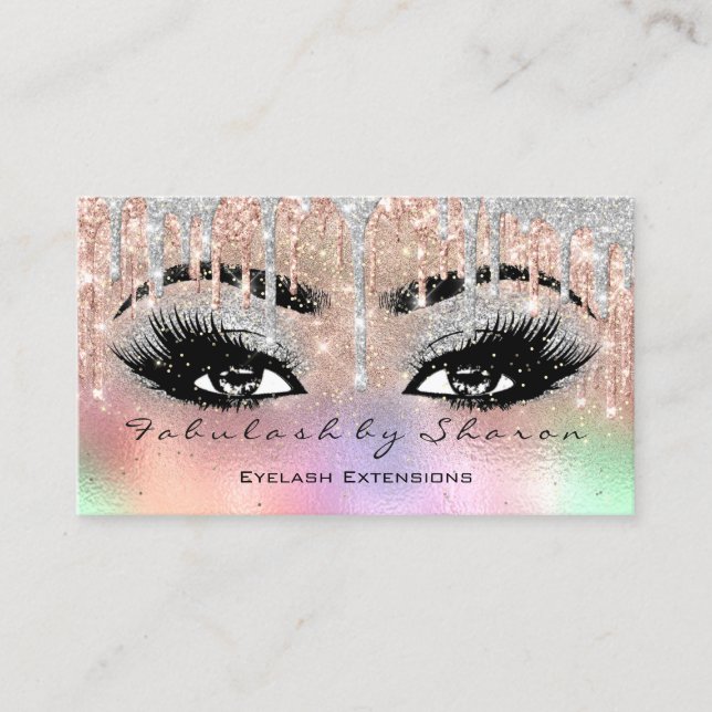 Tarjeta De Visita Makeup Purpurina De Lash De La Lágrima De La Lágri (Anverso)