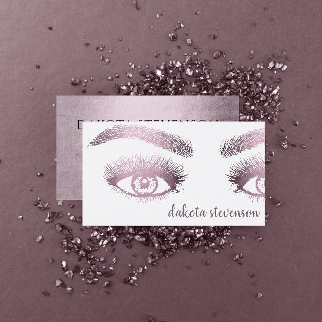 Tarjeta De Visita Makeup Salon Profesional | Mauve Pink Shimmer (Subido por el creador)