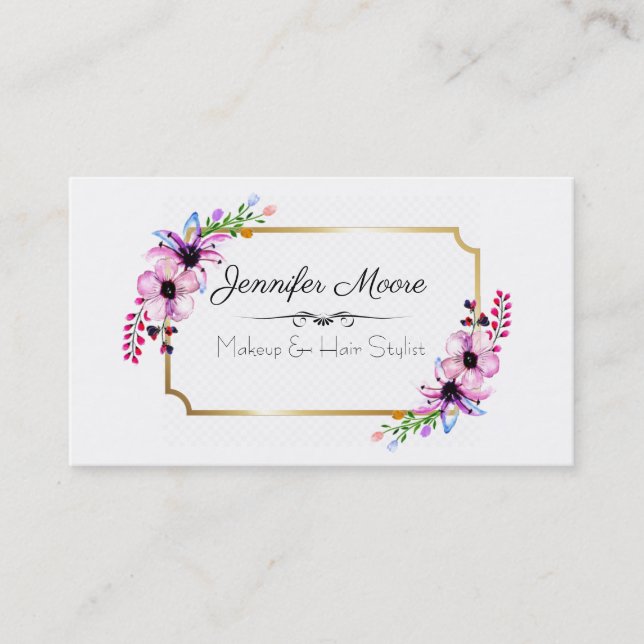 Tarjeta De Visita Makeup y Hair Stylist (Anverso)