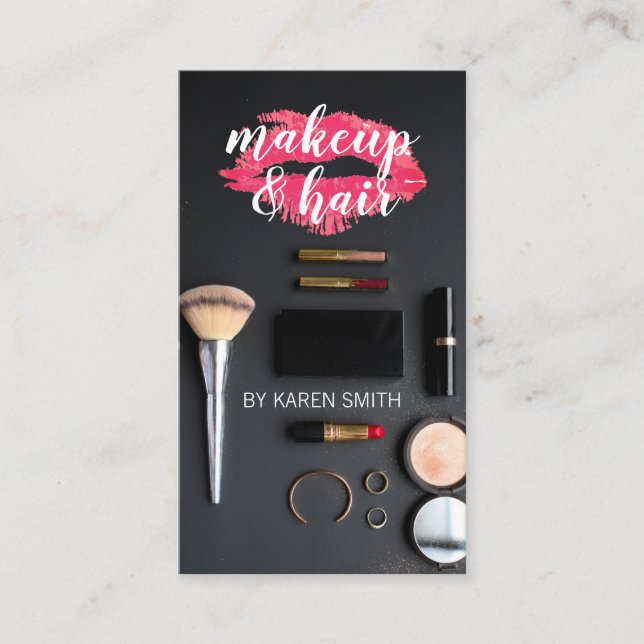 Tarjeta De Visita Makeup y Hair Stylist | Salon (Anverso)