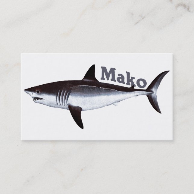 Tarjeta De Visita Mako Shark vintage (Anverso)