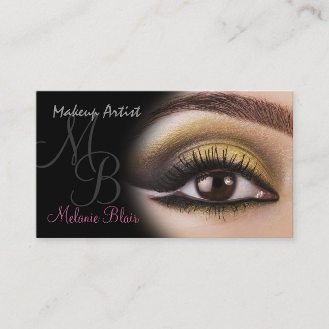 Tarjeta De Visita Makup Artist Gold Eye Business Card (Anverso)
