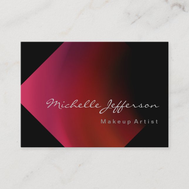 Tarjeta De Visita Makup Artist Pink Red Purple Black Business Card (Anverso)