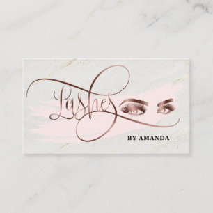 Tarjeta De Visita Makup Eyebrow Eyes Lazas de mármol blanco