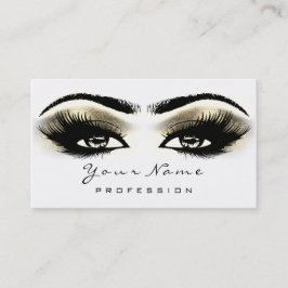 Tarjeta De Visita Makup Eyebrow Eyes Lazas White SPA Gold