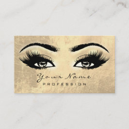 Tarjeta De Visita Makup Eyebrow Eyes Lazea Lux de Oro Marrón