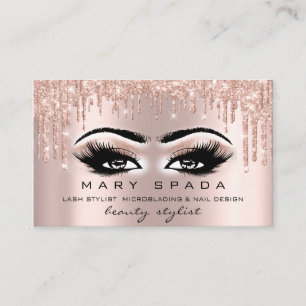 Tarjeta De Visita Makup Eyebrows Lashes Rosados Spark Eyes1