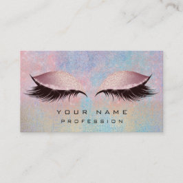 Tarjeta De Visita Makup Gold Rubor Purpurina de latigazos rosados de