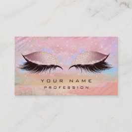 Tarjeta De Visita Makup Gold Rubor Purpurina de latigazos rosados de