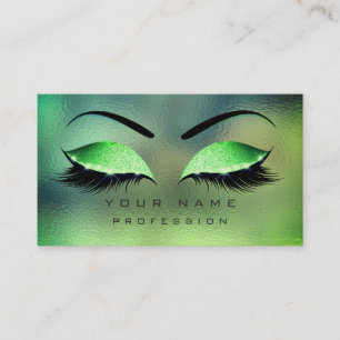 Tarjeta De Visita Makup Ojos azota Purpurina Tropical Green Eyebrow