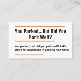 Tarjeta De Visita Mal estacionamiento