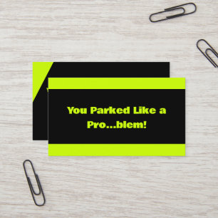Tarjeta De Visita Mal estacionamiento