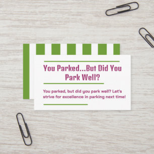 Tarjeta De Visita Mal estacionamiento