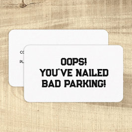 Tarjeta De Visita Mal estacionamiento