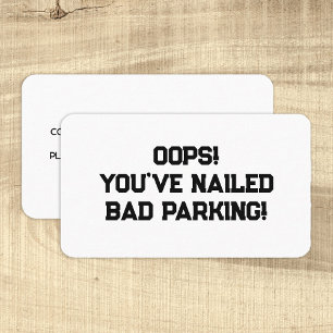 Tarjeta De Visita Mal estacionamiento