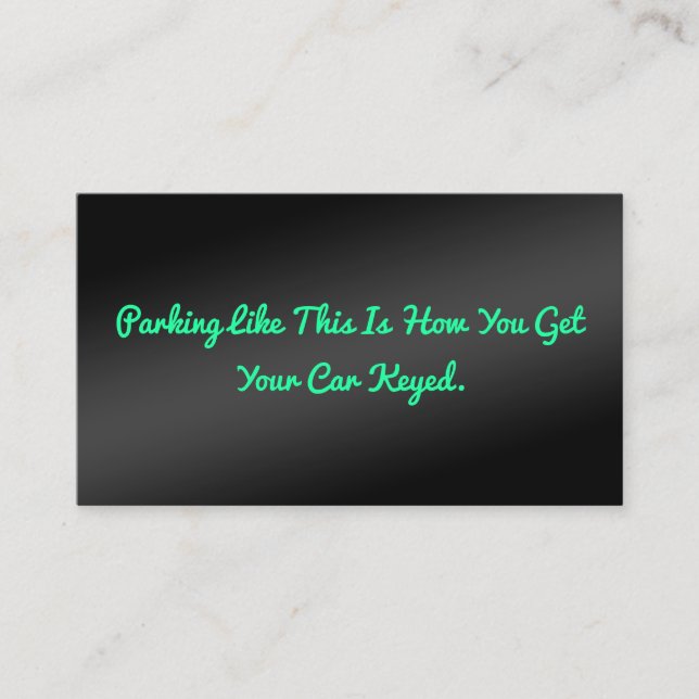 Tarjeta De Visita Mal estacionamiento humorístico (Anverso)