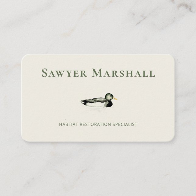 Tarjeta De Visita Mallard Duck Business Card (Anverso)
