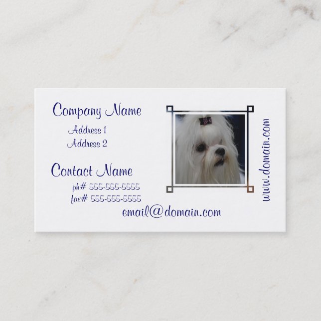 Tarjeta De Visita Maltés adorable (Anverso)