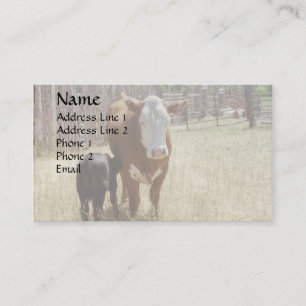Tarjeta De Visita Mamá Cow y becerro